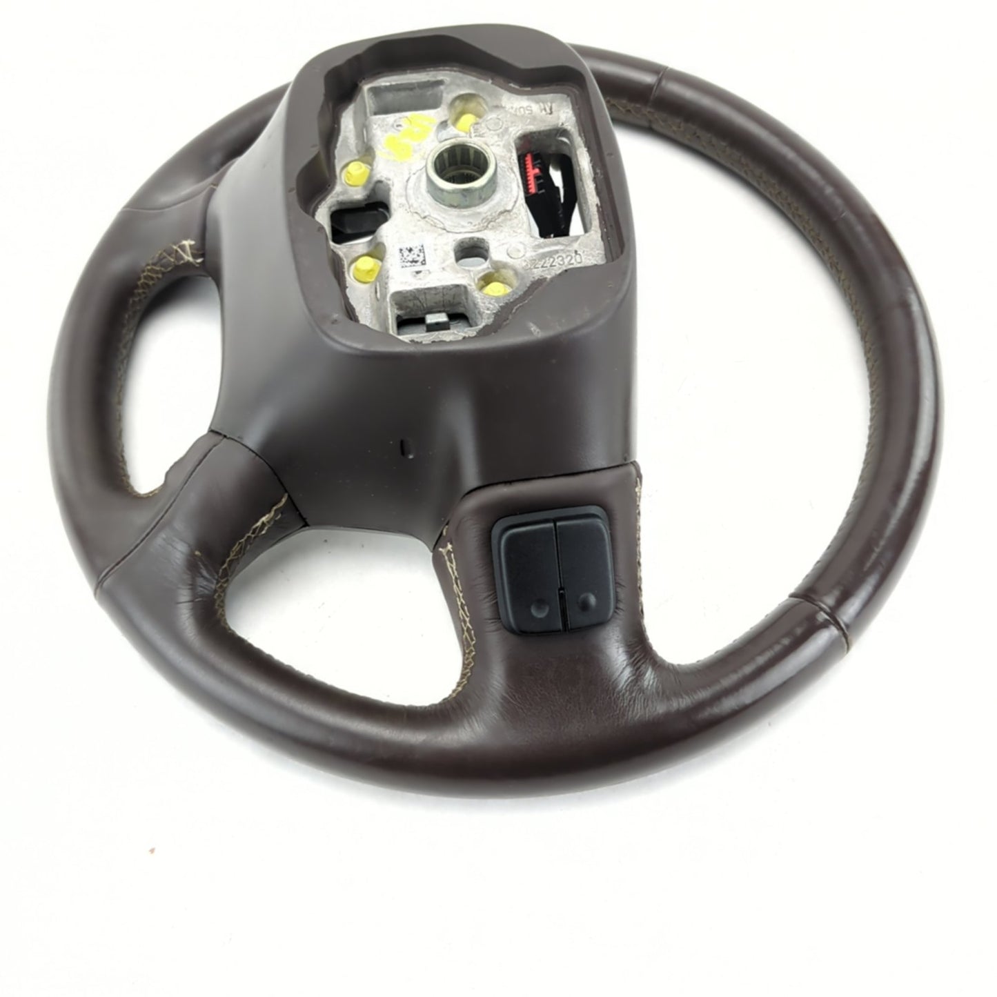 Worn 2014 2015 2016 2017 18 Silverado Sierra Brown Leather Steering Wheel Heated
