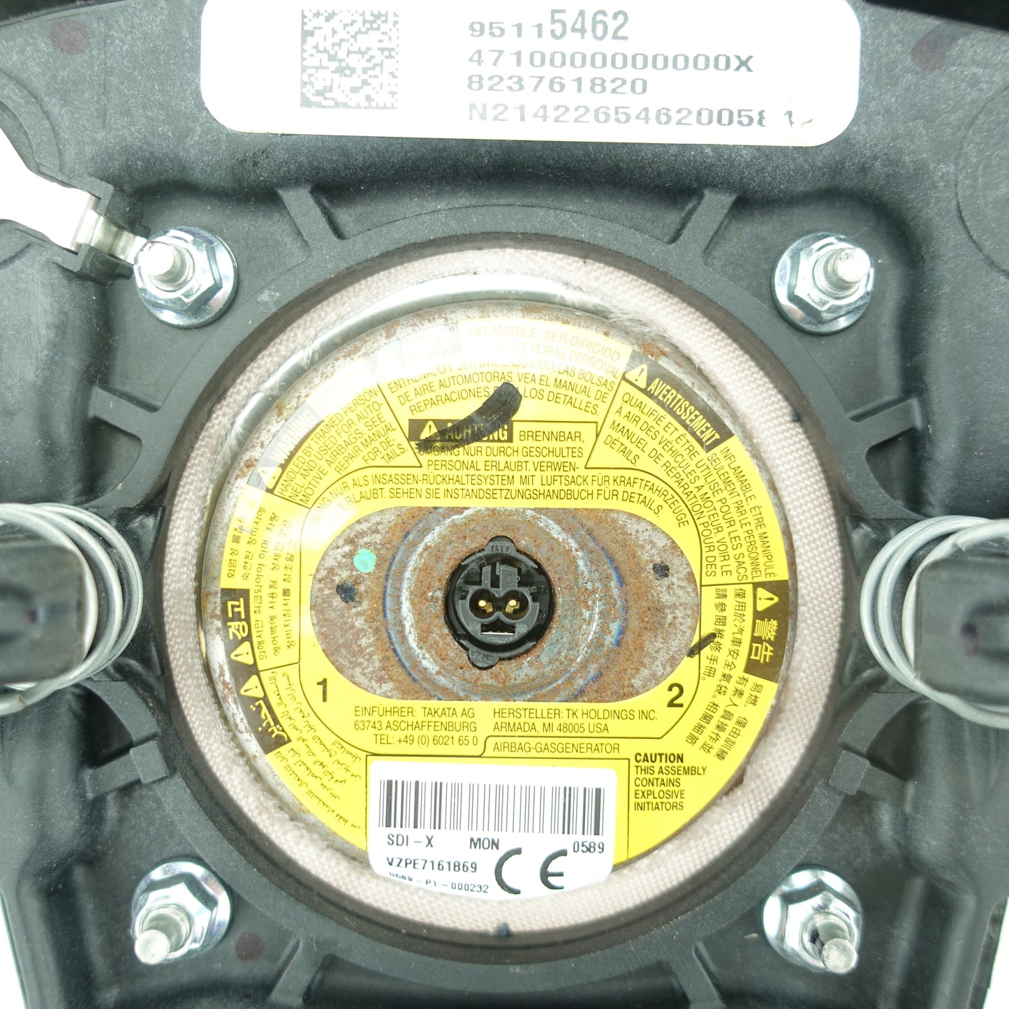 2013 2014 2015 2016 Chevy Cruze Steering Wheel Airbag Air Bag Black
