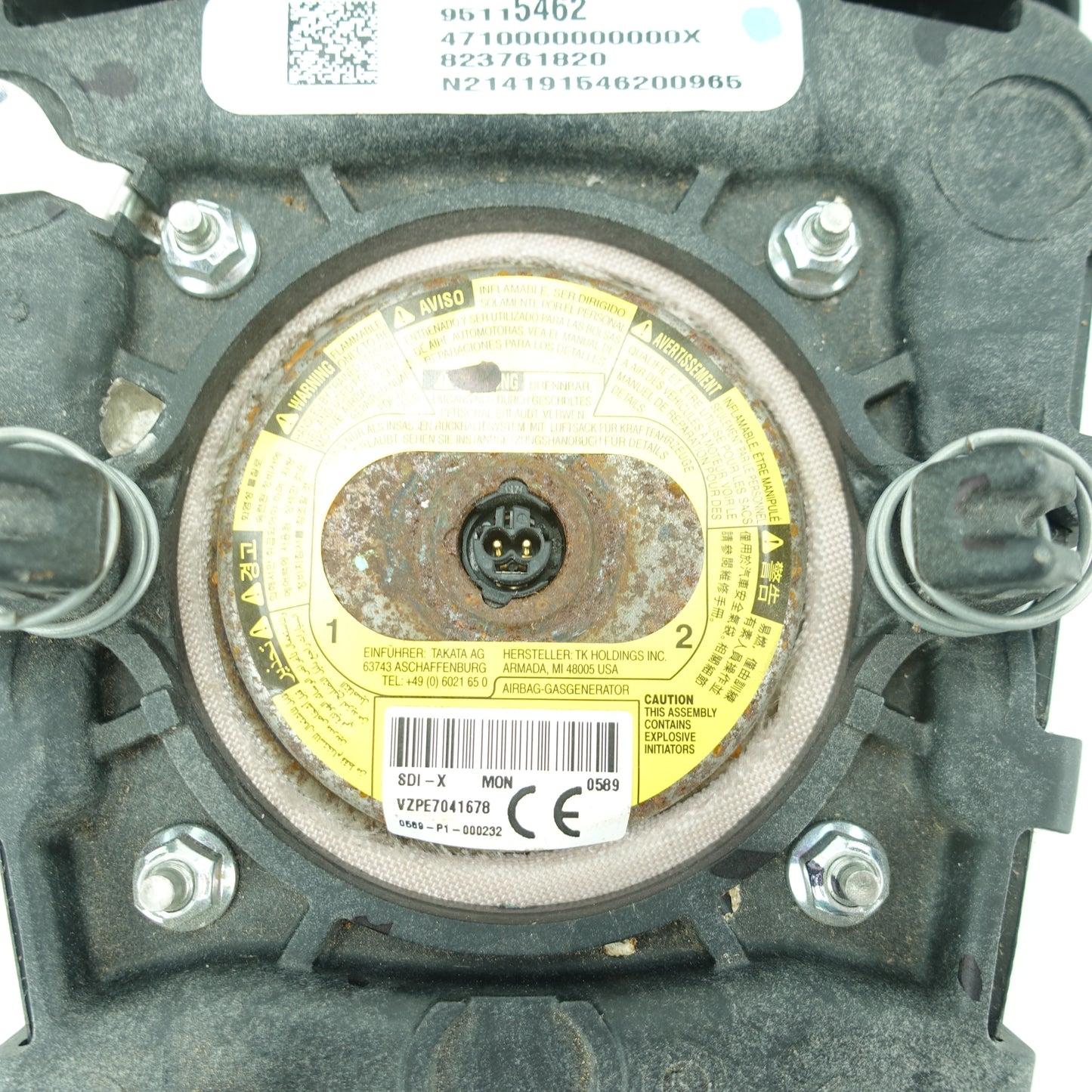 2013 2014 2015 2016 Chevy Cruze Steering Wheel Airbag Air Bag Black