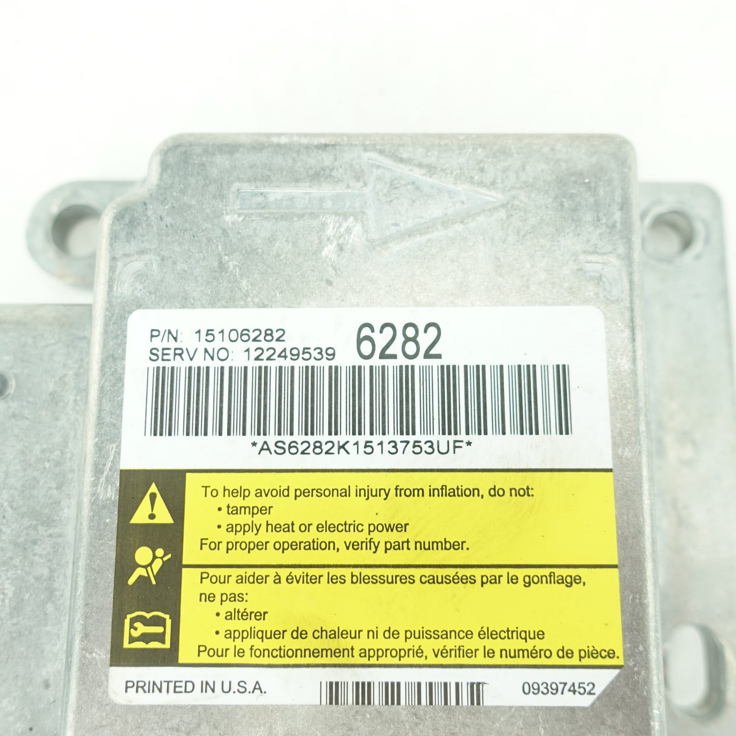 2005 Canyon Colorado Extended or Crew Cab Airbag Restraints Control Module Computer