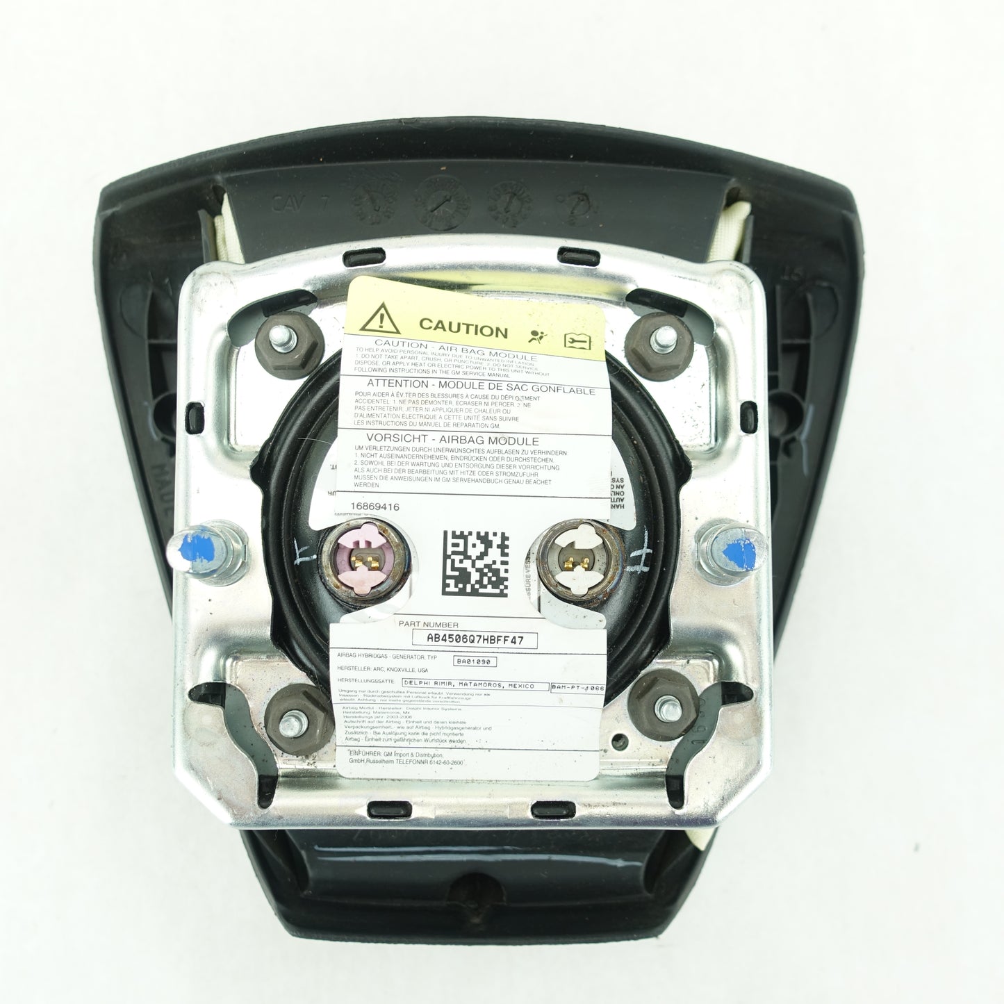 (Dented) 2008 2009 2010 Silverado 1500 Steering Wheel Driver Airbag Air Bag Two Connectors Black