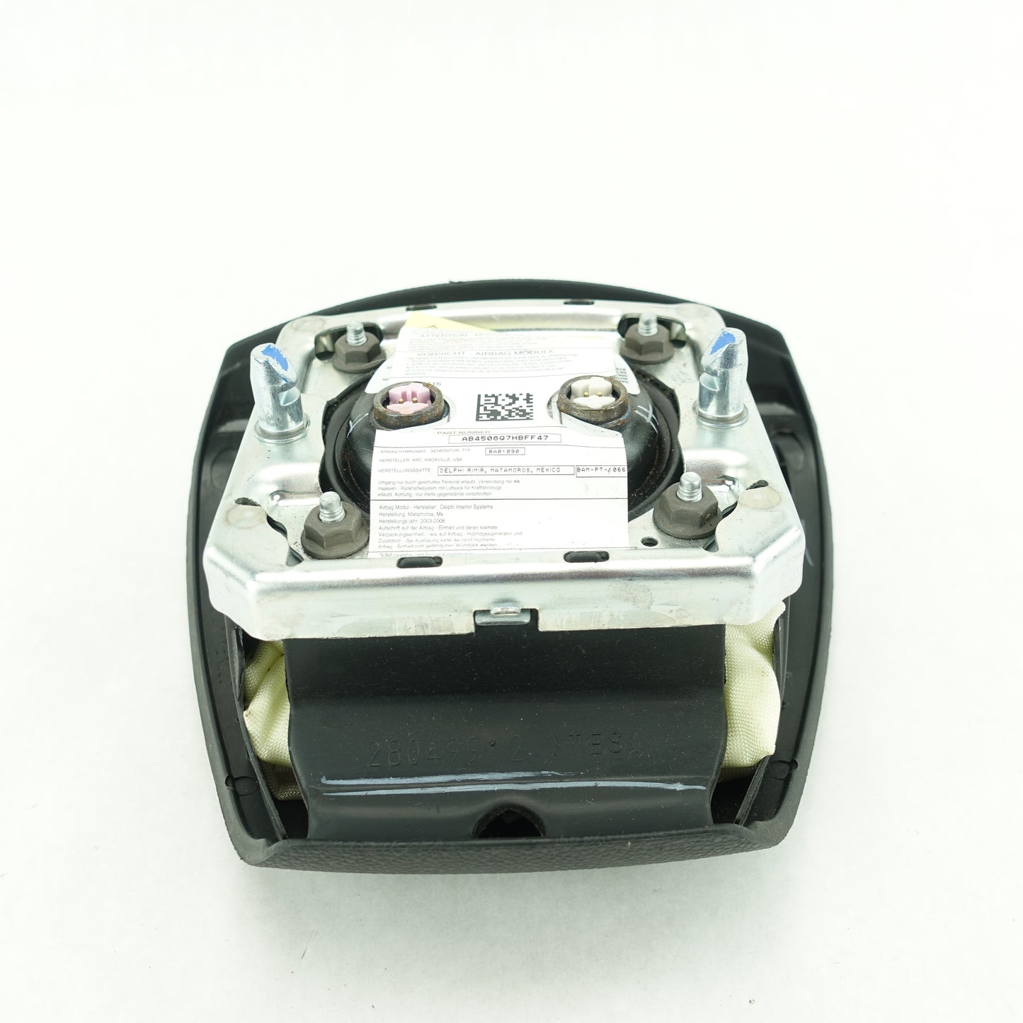 (Dented) 2008 2009 2010 Silverado 1500 Steering Wheel Driver Airbag Air Bag Two Connectors Black