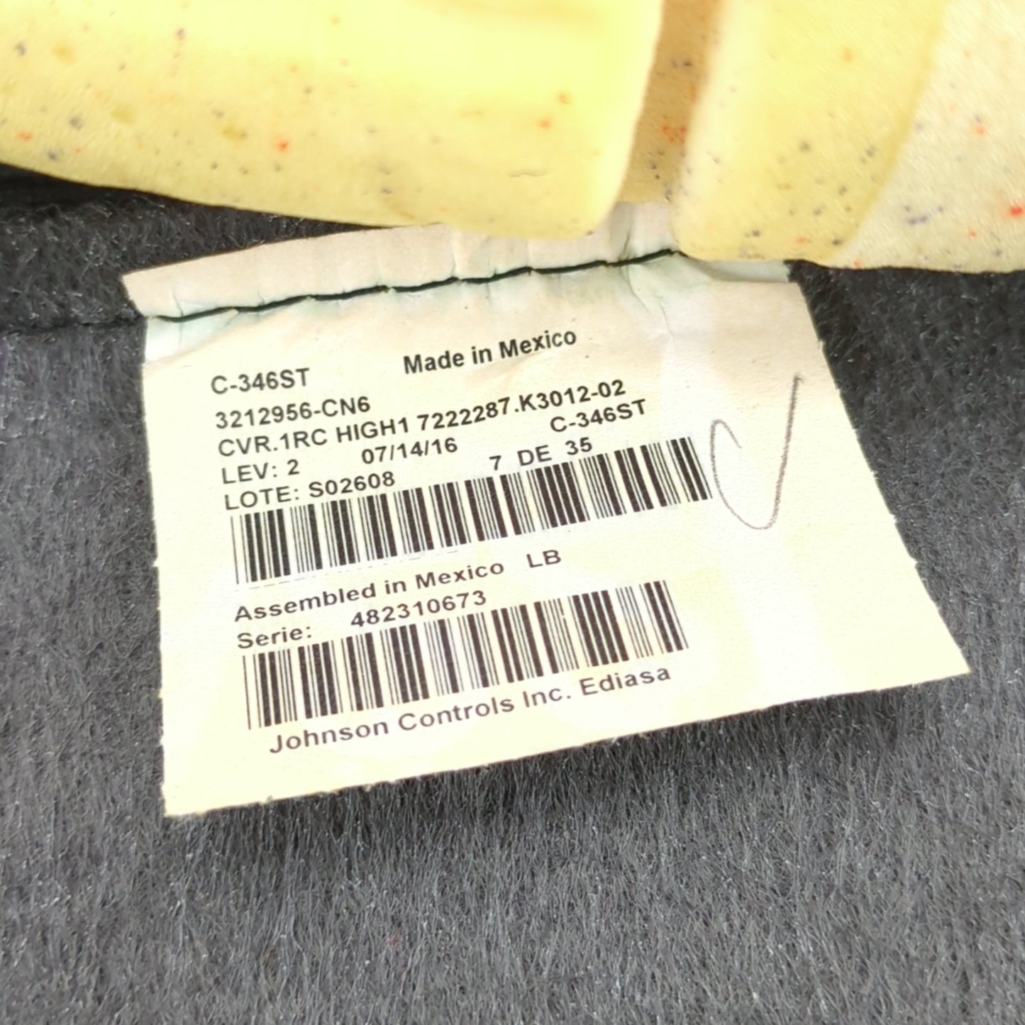 2015 2016 2017 2018 Ford Focus ST Passenger Right Seat Bottom Cushion