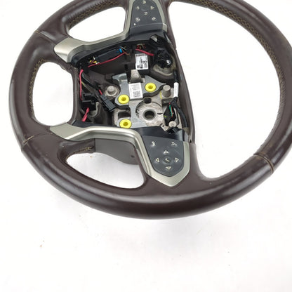 Worn 2014 2015 2016 2017 18 Silverado Sierra Brown Leather Steering Wheel Heated
