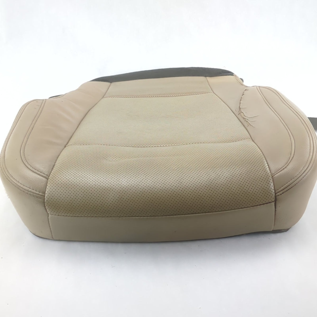 Damage 2015 2016 Ford F150 Left Driver Seat Bottom Cushion Leather Tan Vented