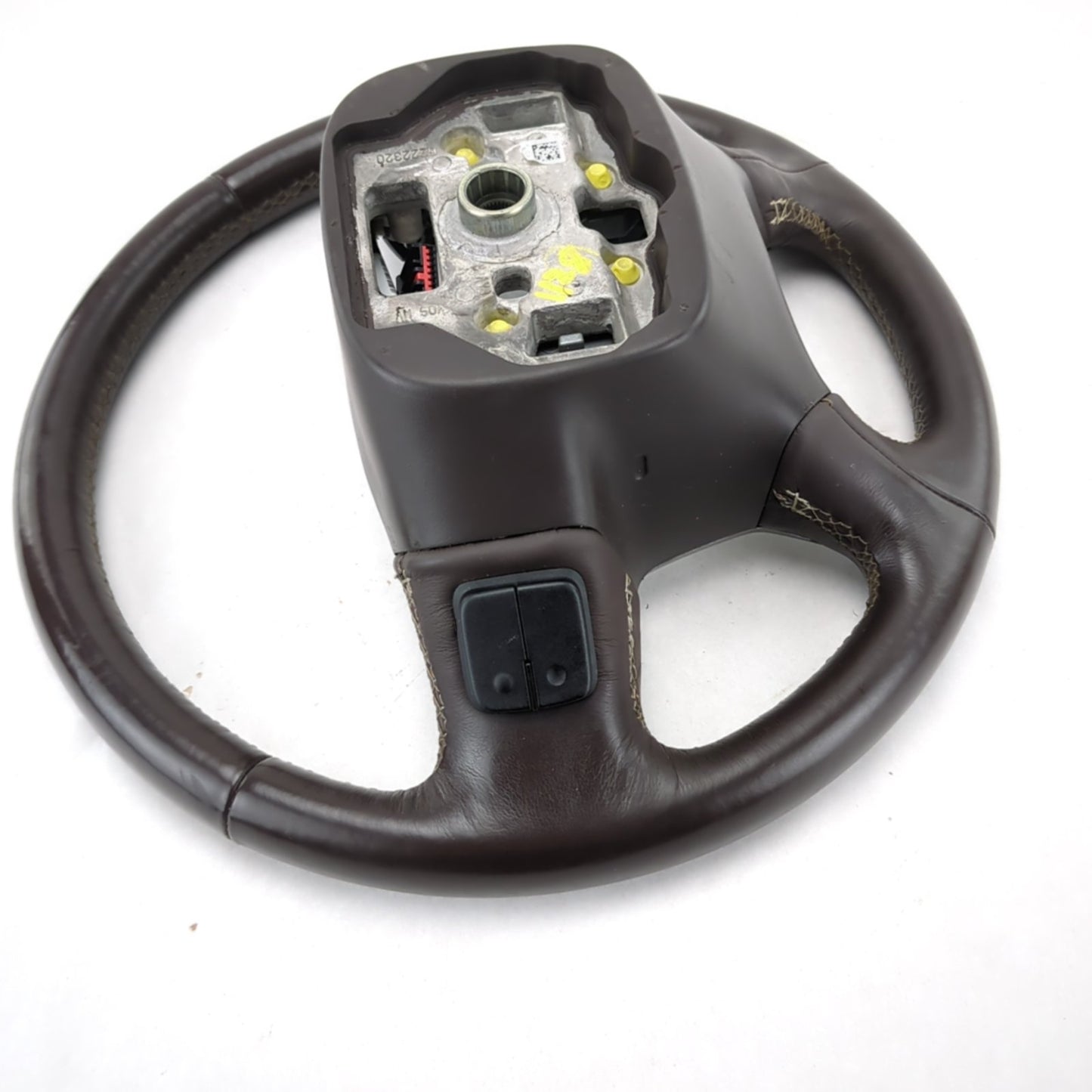 Worn 2014 2015 2016 2017 18 Silverado Sierra Brown Leather Steering Wheel Heated
