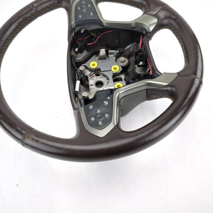 Worn 2014 2015 2016 2017 18 Silverado Sierra Brown Leather Steering Wheel Heated