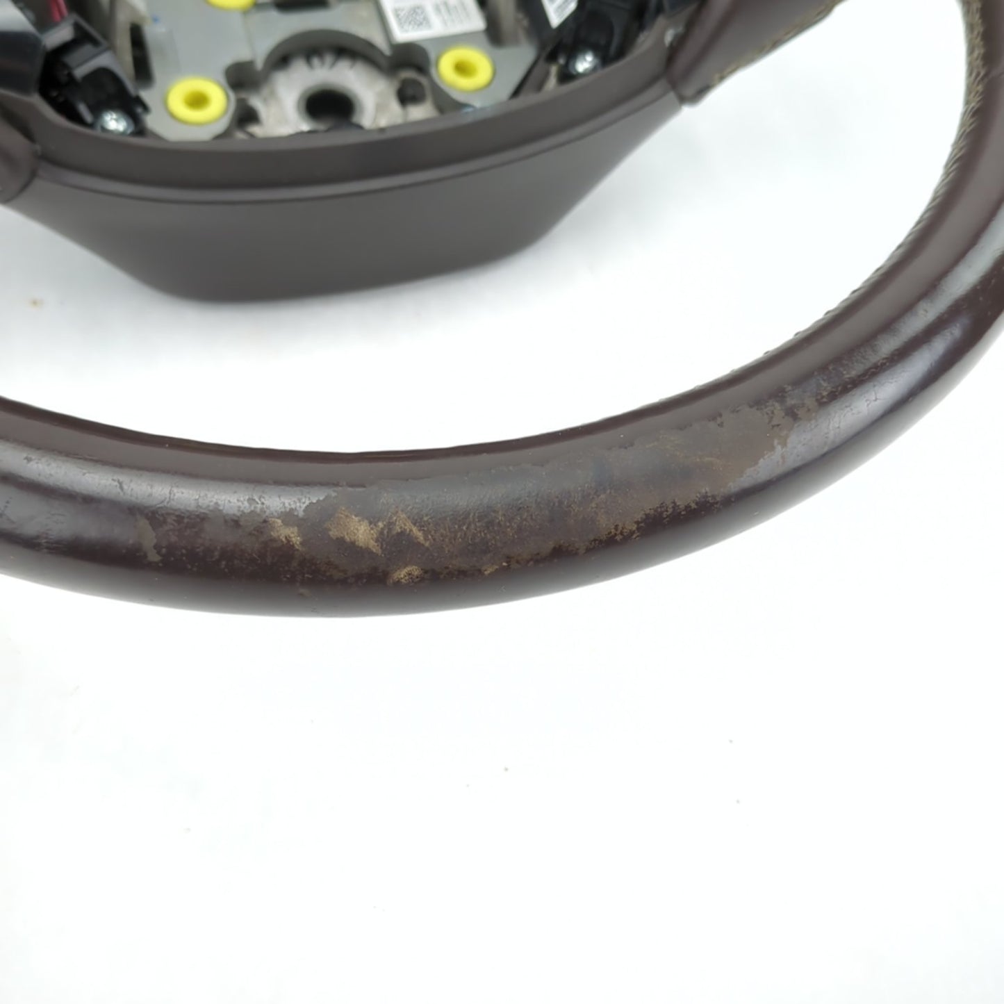 Worn 2014 2015 2016 2017 18 Silverado Sierra Brown Leather Steering Wheel Heated
