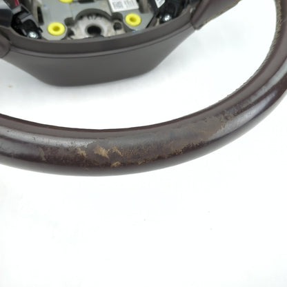 Worn 2014 2015 2016 2017 18 Silverado Sierra Brown Leather Steering Wheel Heated
