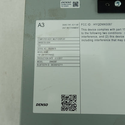 2018 2019 2020 Honda Odyssey Infotainment Control Module Unit Radio