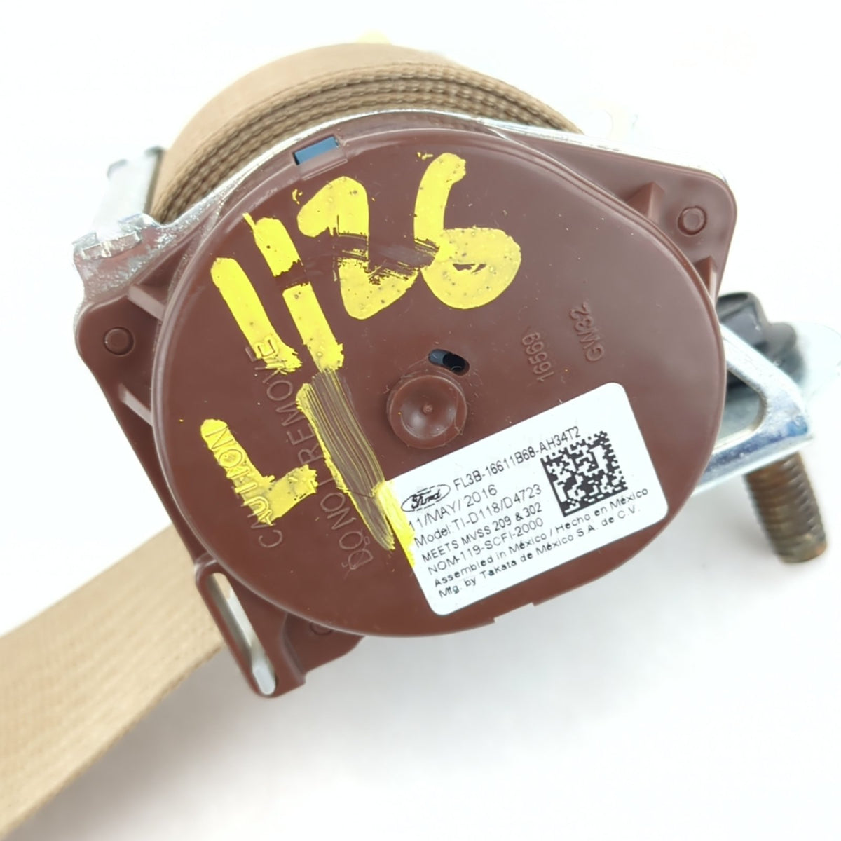 2015 2016 2017 Ford F150 Left Rear Seat Belt Retractor Tan