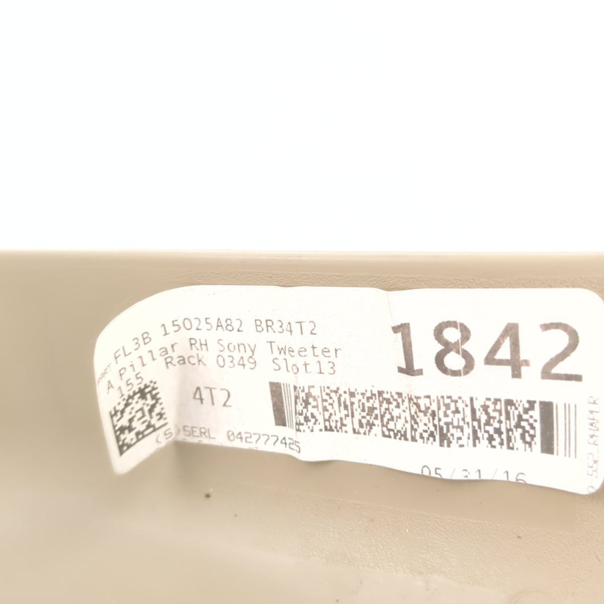 2015 2016 2017 2018 2019 2020 Ford F150 A Pillar Trim Passenger Right Sony Tan