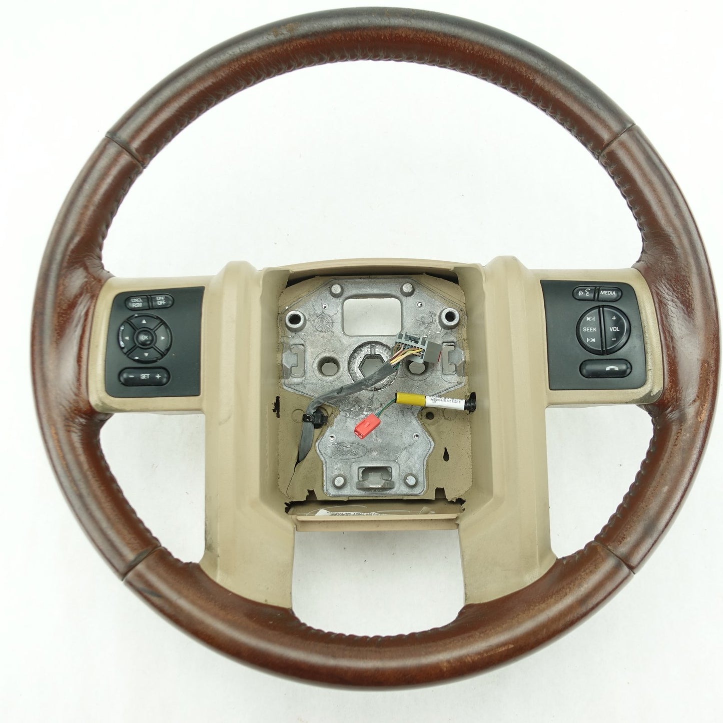 2014 2015 2016 Ford F250 F350 Super Duty Steering Wheel King Ranch Brown Leather