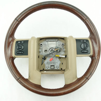 2014 2015 2016 Ford F250 F350 Super Duty Steering Wheel King Ranch Brown Leather