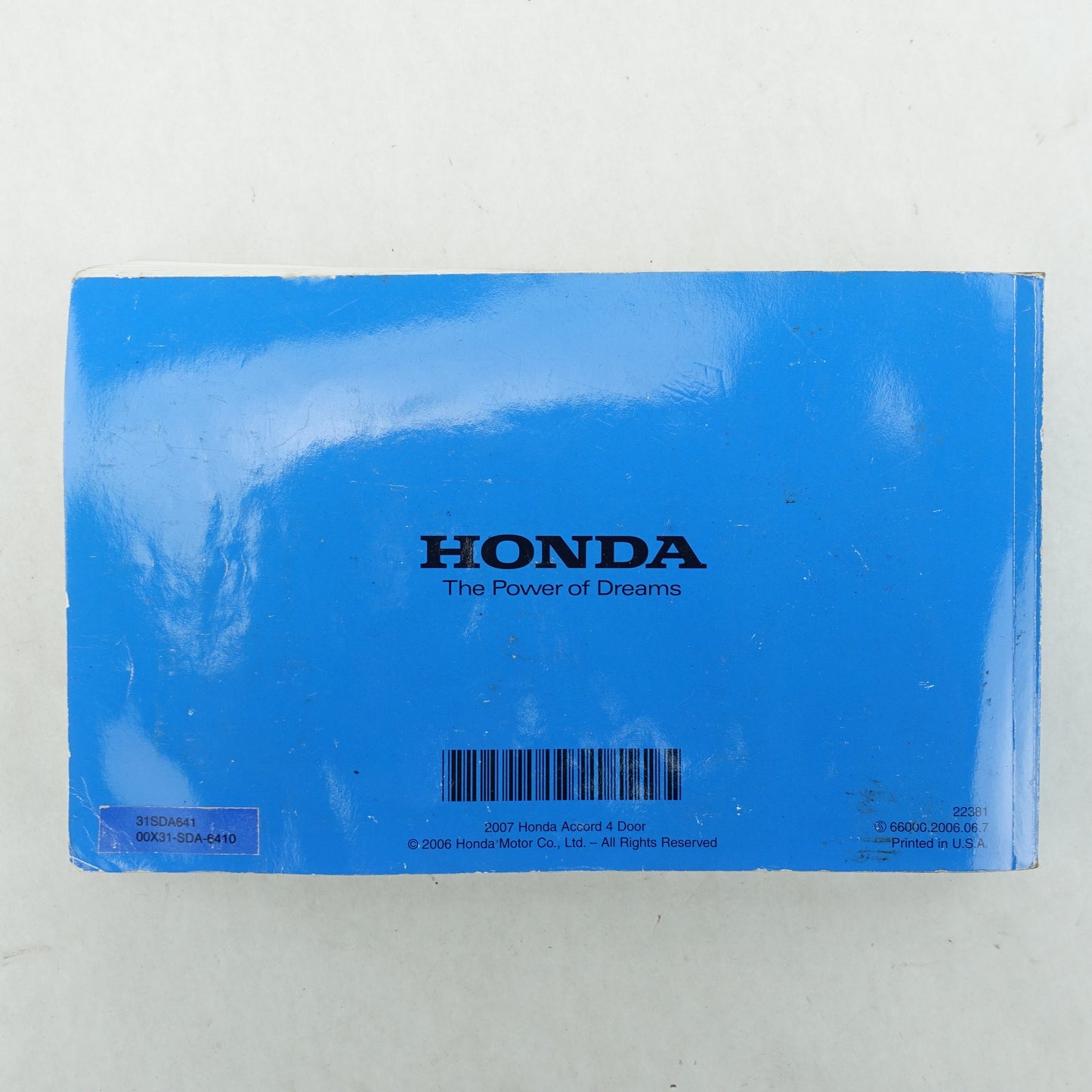 2007 Honda Accord Sedan Owners Manual Guide Book