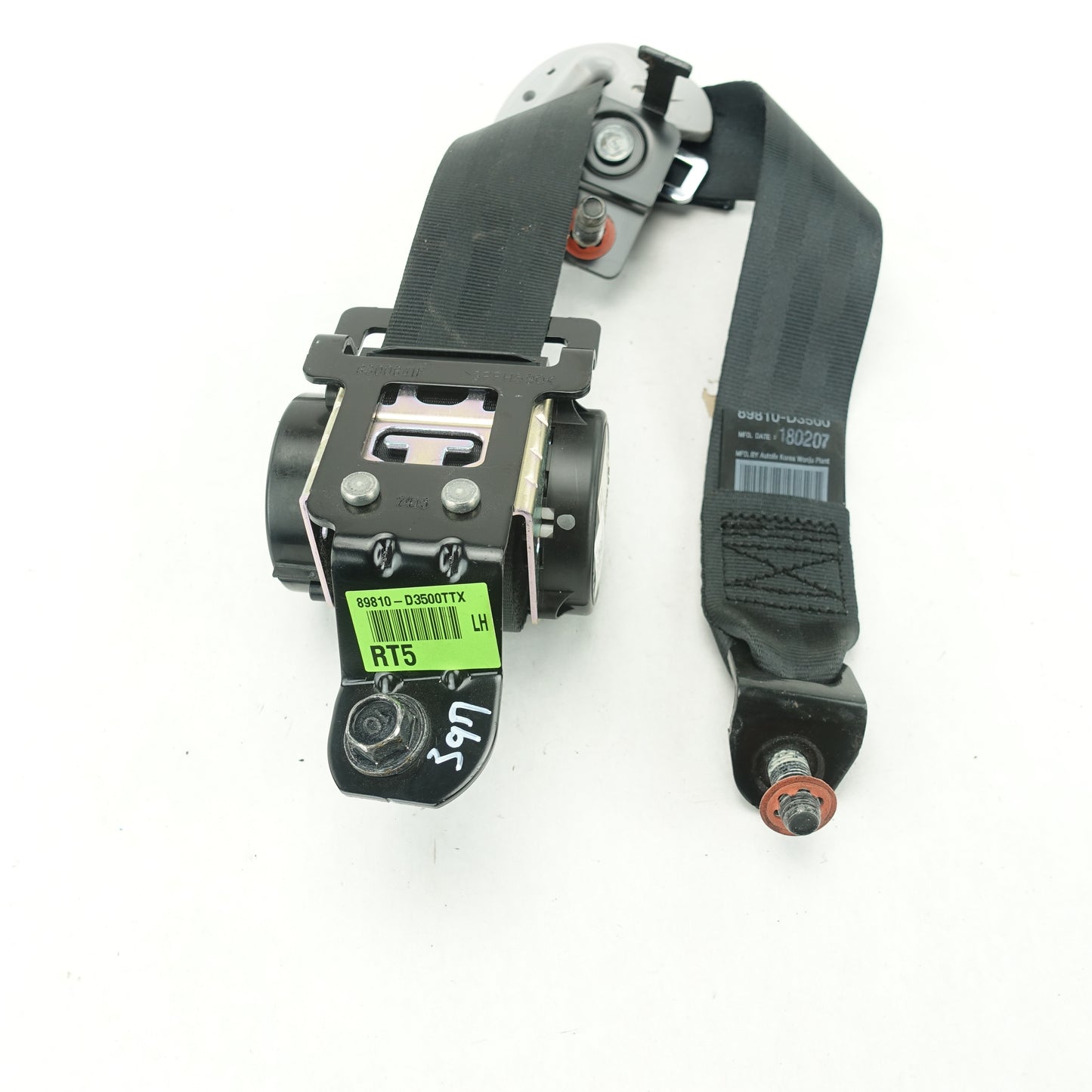 2016 2017 2018 2019 2020 2021 Hyundai Tucson Rear Left Seat Belt Black