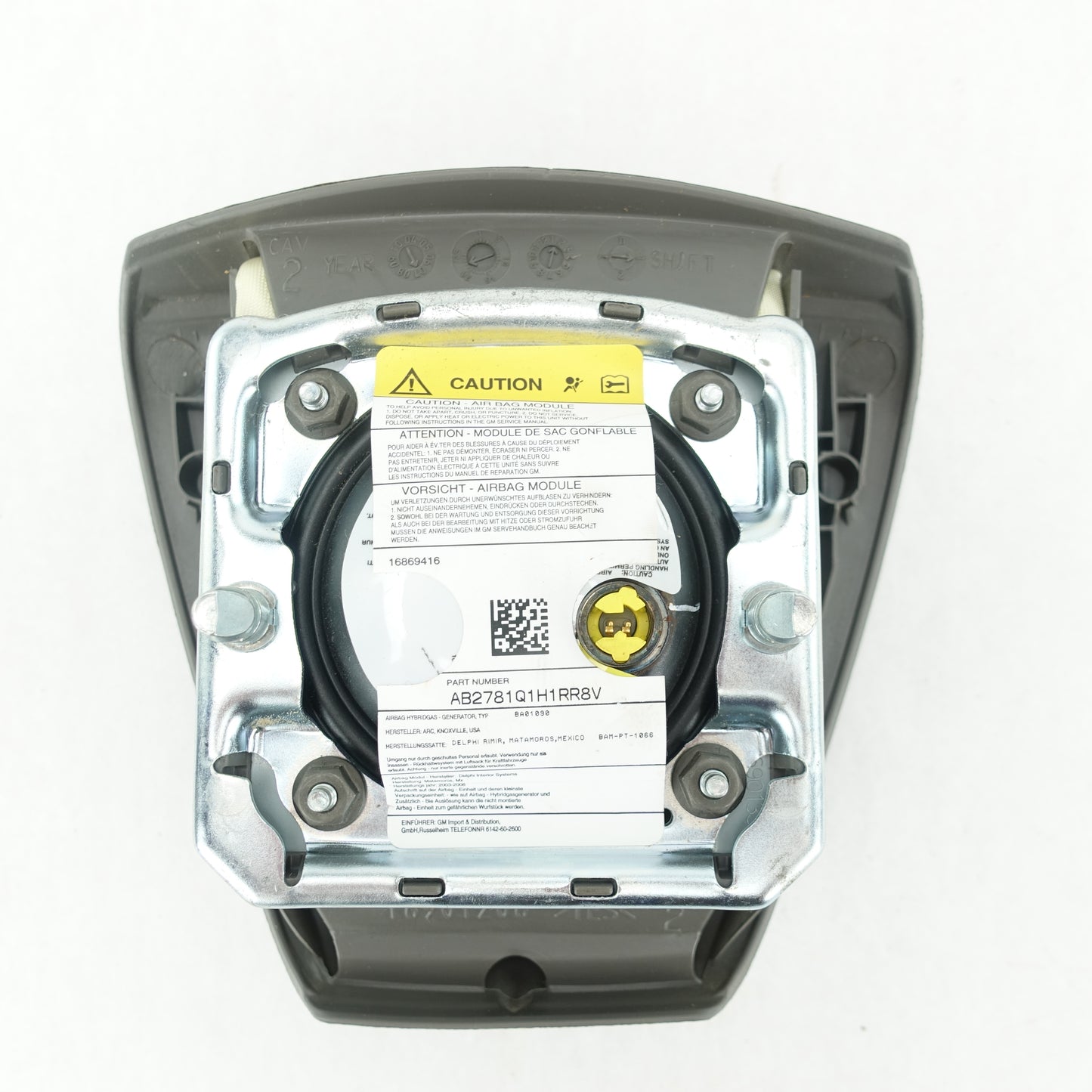 2007 2008 2009 2010 Silverado 2500 3500 Steering Wheel Driver Airbag Air Bag Gray (One Connector)