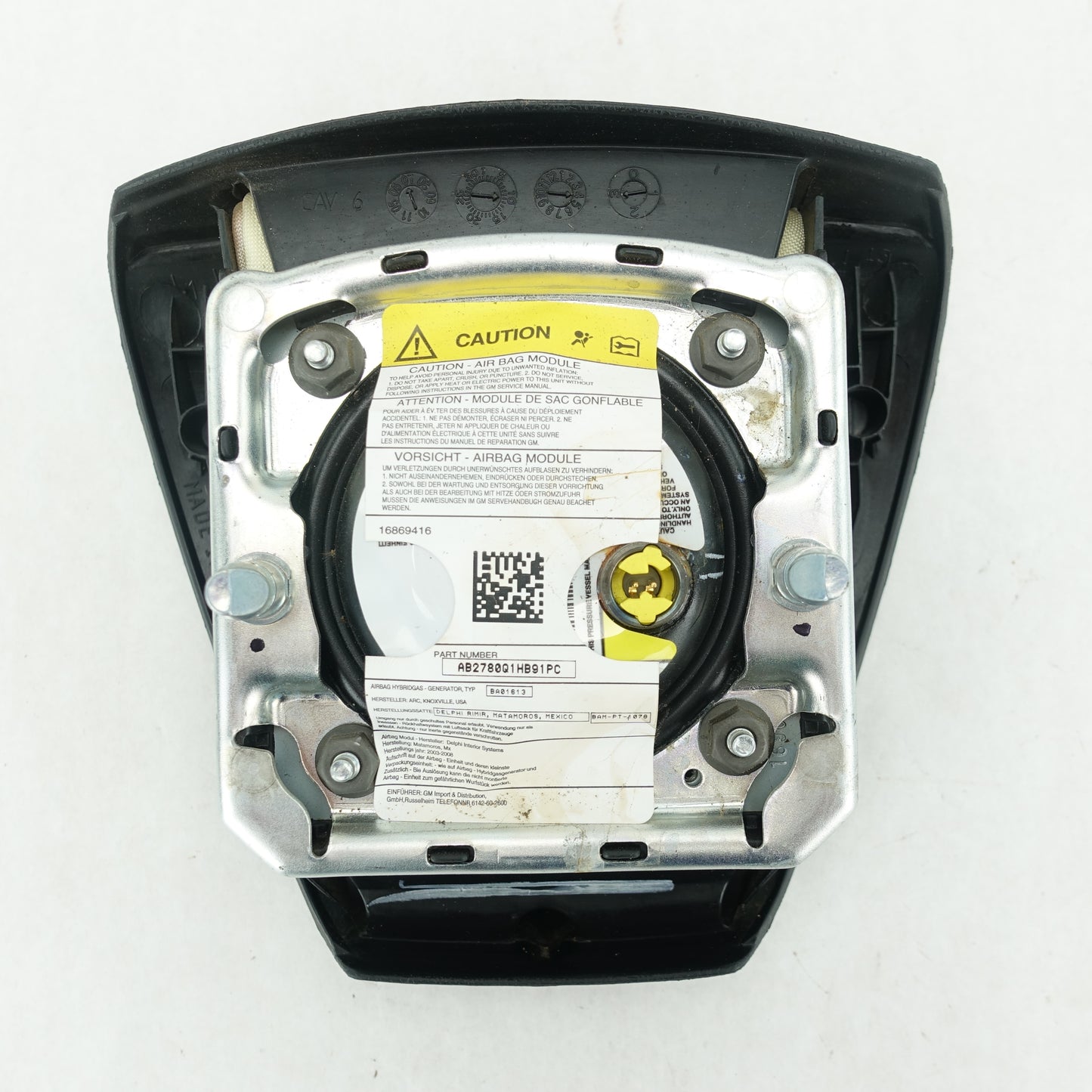 2007 2008 2009 2010 Silverado 2500 3500 Steering Wheel Driver Airbag Air Bag Black (One Connector)