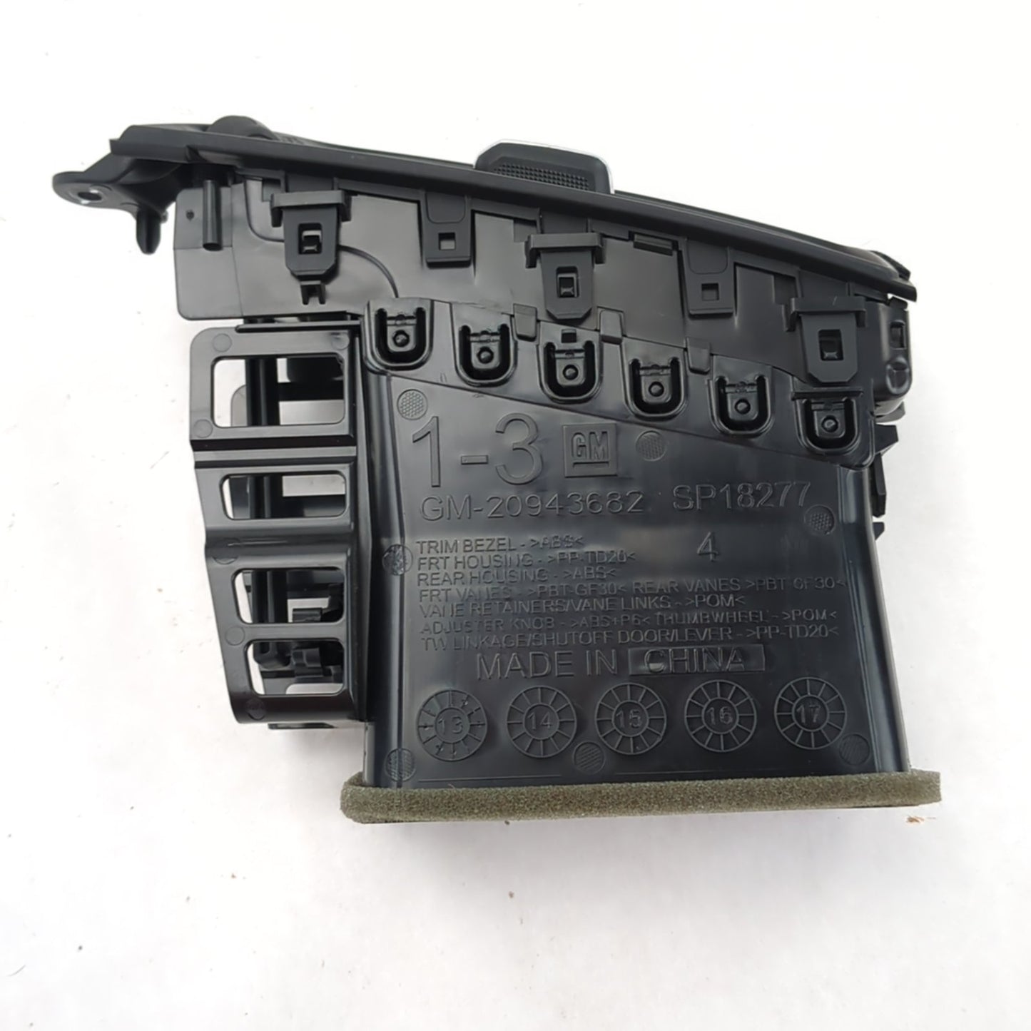 2014 2015 2016 Silverado Sierra Driver Left Dash A/C Heater Air Vent Outlet