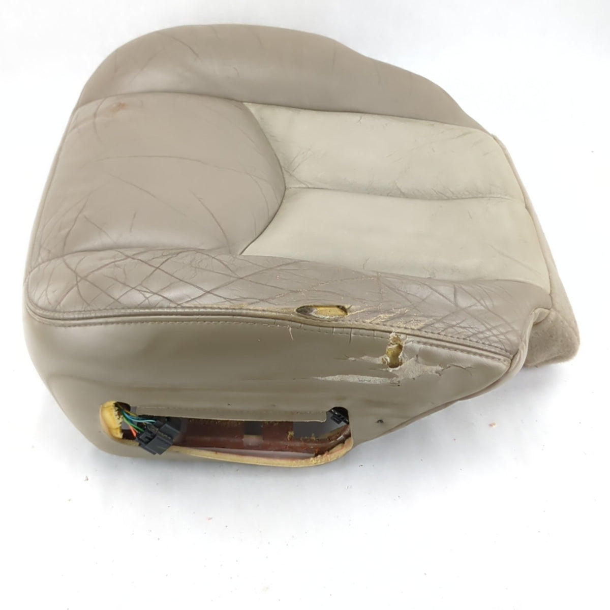 Damage 2004 2005 06 Yukon Suburban Left Driver Seat Bottom Cushion Leather Tan