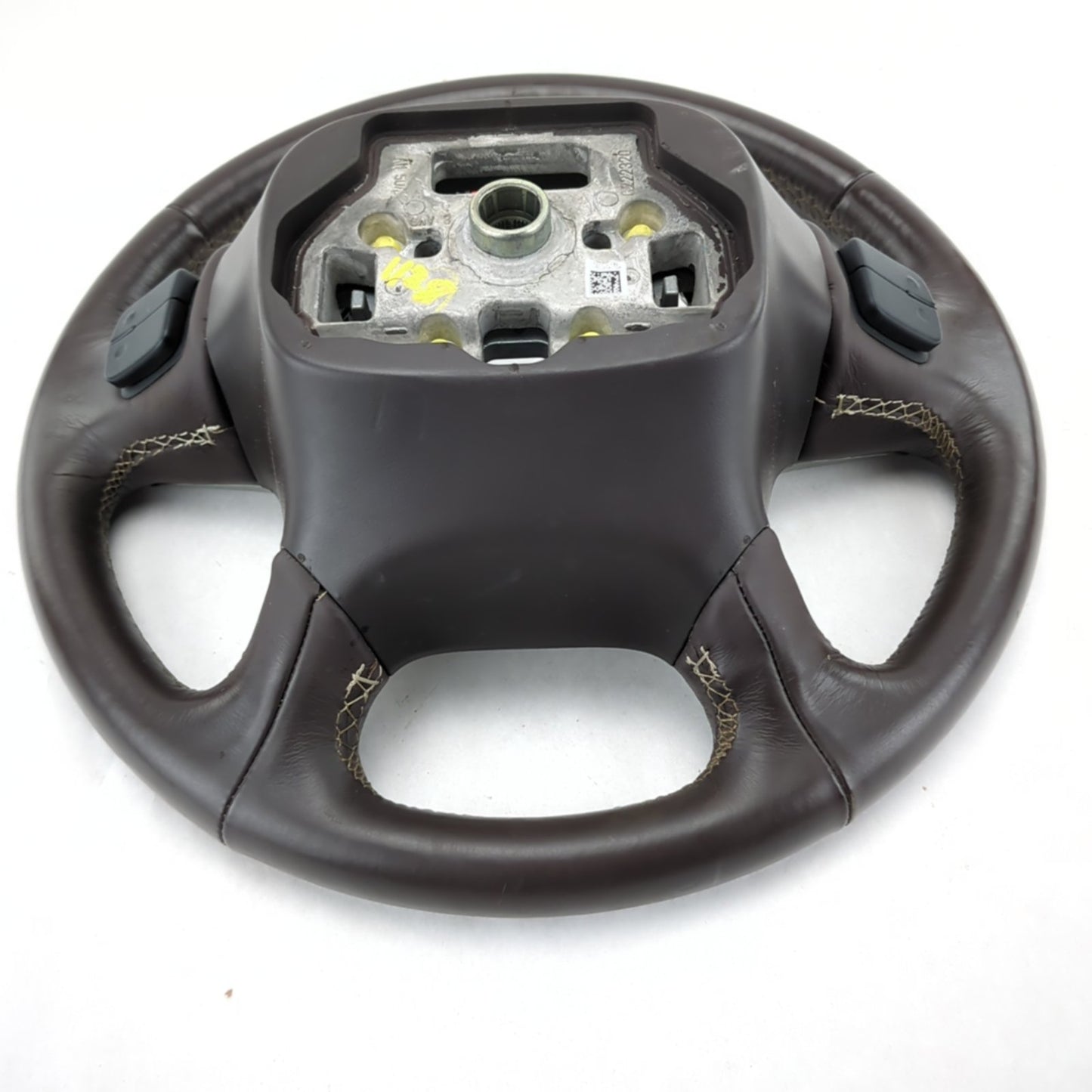Worn 2014 2015 2016 2017 18 Silverado Sierra Brown Leather Steering Wheel Heated