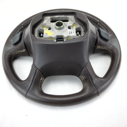 Worn 2014 2015 2016 2017 18 Silverado Sierra Brown Leather Steering Wheel Heated