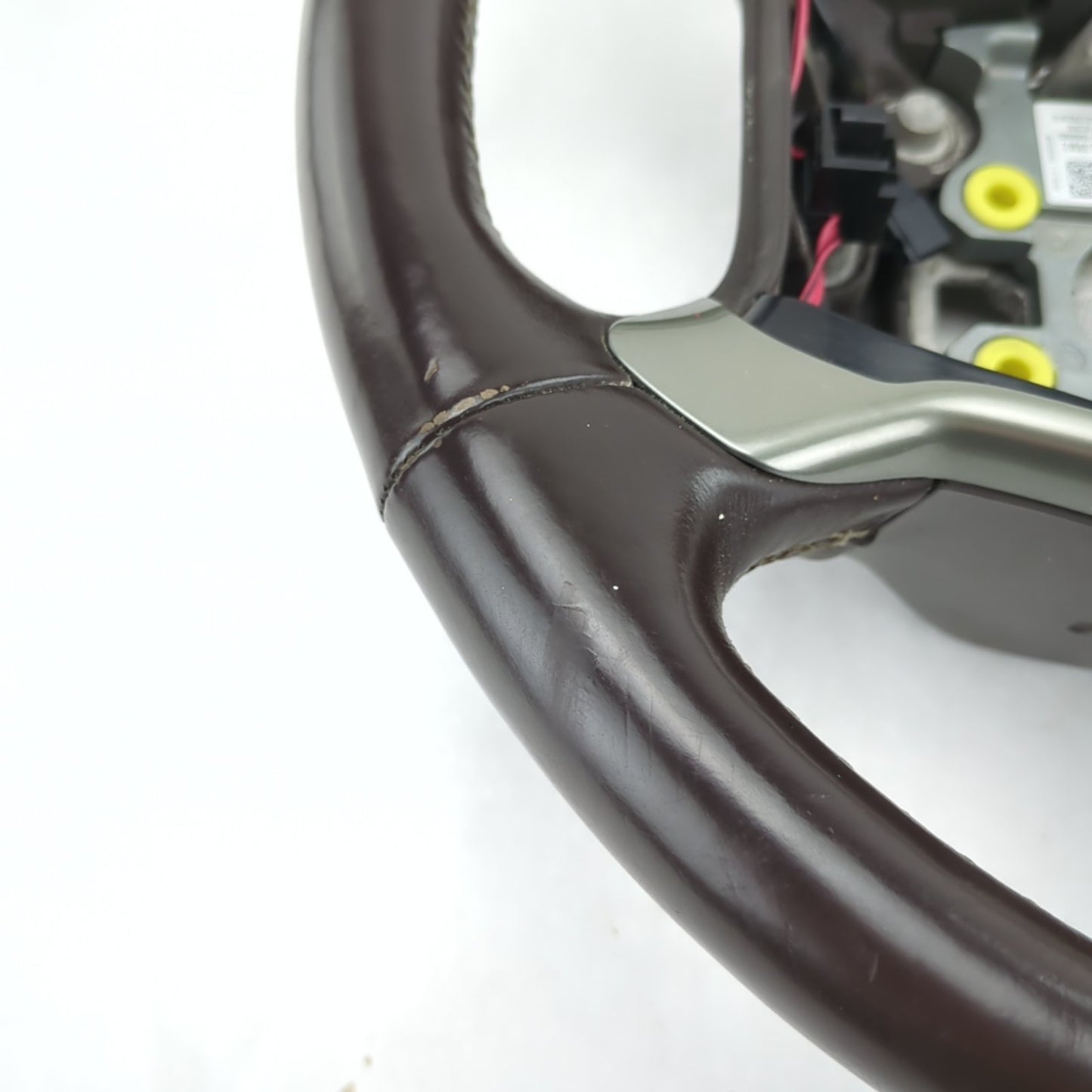 Worn 2014 2015 2016 2017 18 Silverado Sierra Brown Leather Steering Wheel Heated