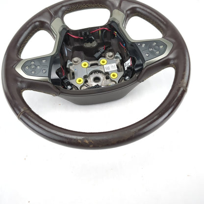 Worn 2014 2015 2016 2017 18 Silverado Sierra Brown Leather Steering Wheel Heated