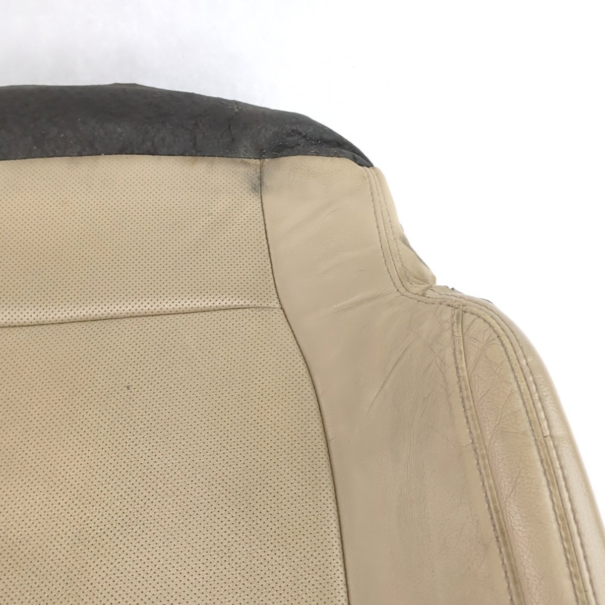 Damage 2015 2016 Ford F150 Left Driver Seat Bottom Cushion Leather Tan Vented