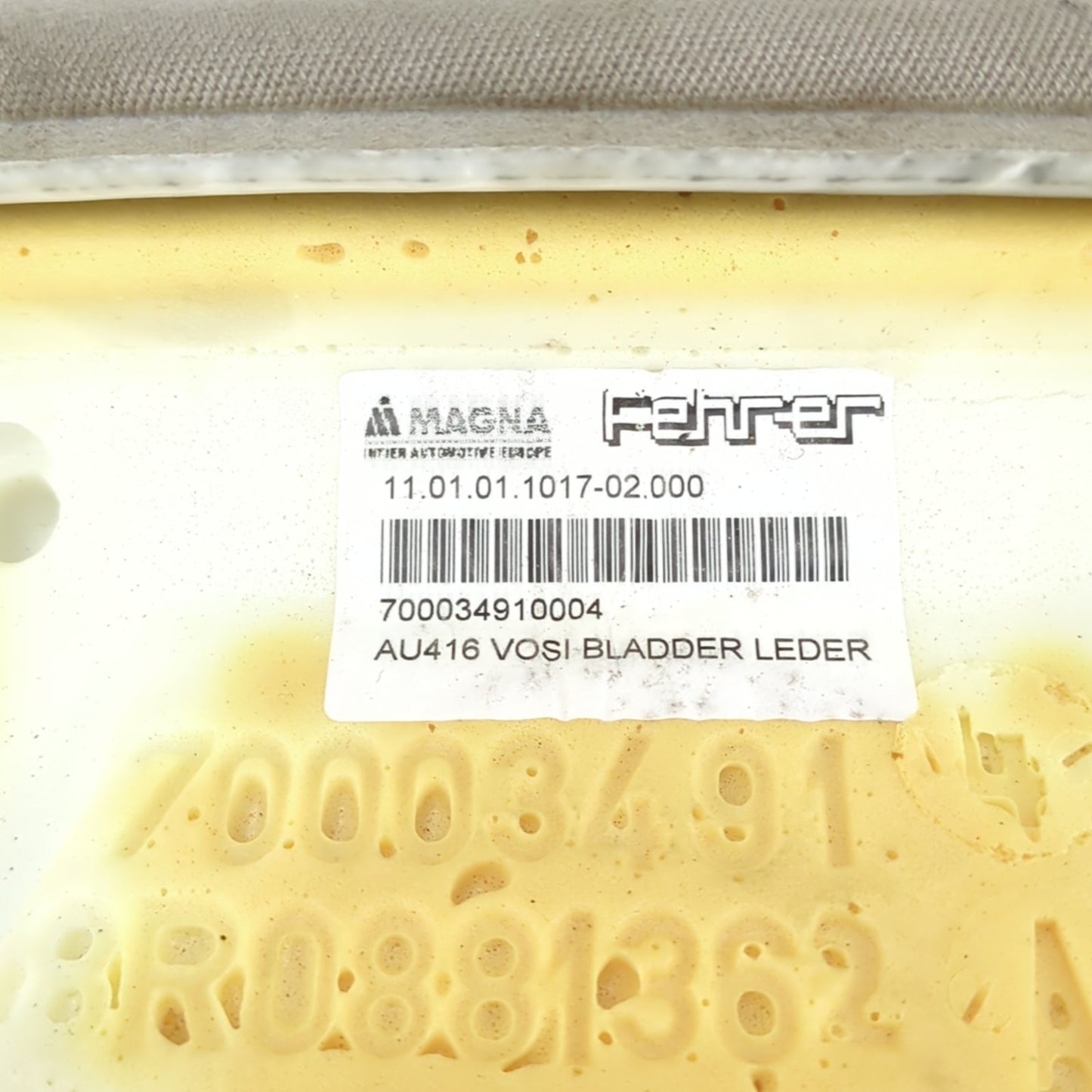2009 2010 2011 2012 Audi Q5 Right Passenger Lower Seat Cushion Leather Gray