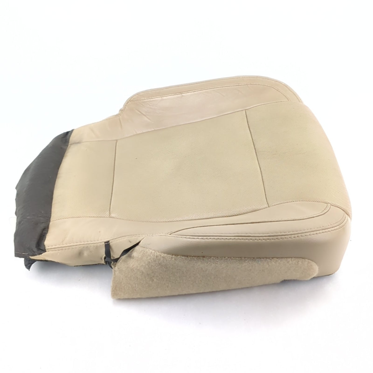 Damage 2015 2016 Ford F150 Left Driver Seat Bottom Cushion Leather Tan Vented