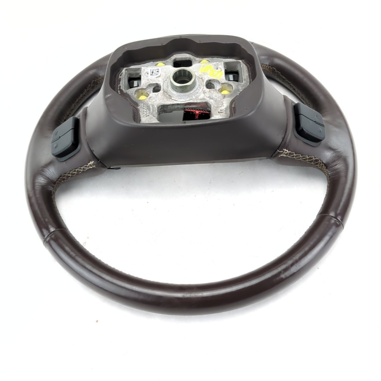 Worn 2014 2015 2016 2017 18 Silverado Sierra Brown Leather Steering Wheel Heated