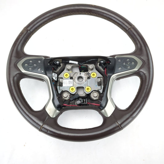 Worn 2014 2015 2016 2017 18 Silverado Sierra Brown Leather Steering Wheel Heated