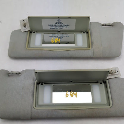 1999 2000 Mercedes C230 C280 Sun Visor Pair Left Right Gray Illuminated